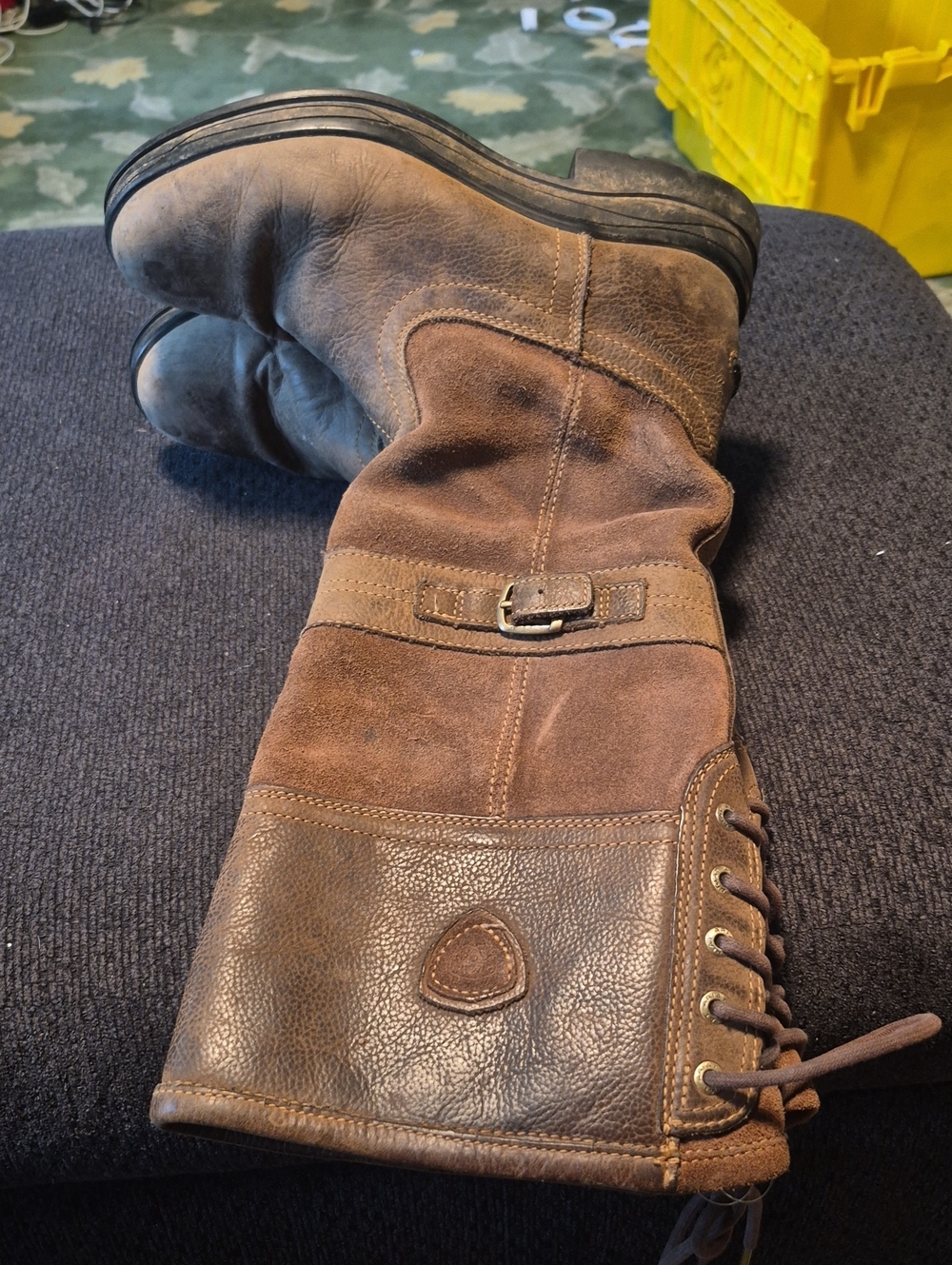 Aritzia Brown Leather & Suede Mid-Calf Boots
